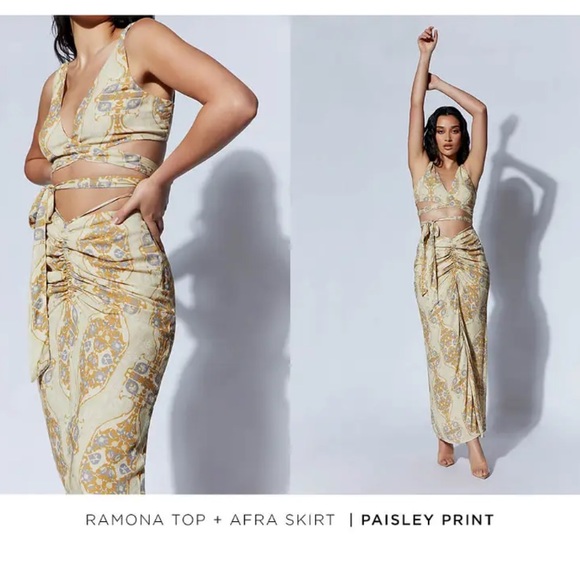 Meshki Dresses & Skirts - Meshki Ramona Top & Afra ruched midi skirt (limited edition paisley print)